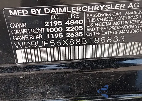 2008 Mercedes-Benz E 350 z USA, uszkodzony, nr VIN WDBUF56X88B188833